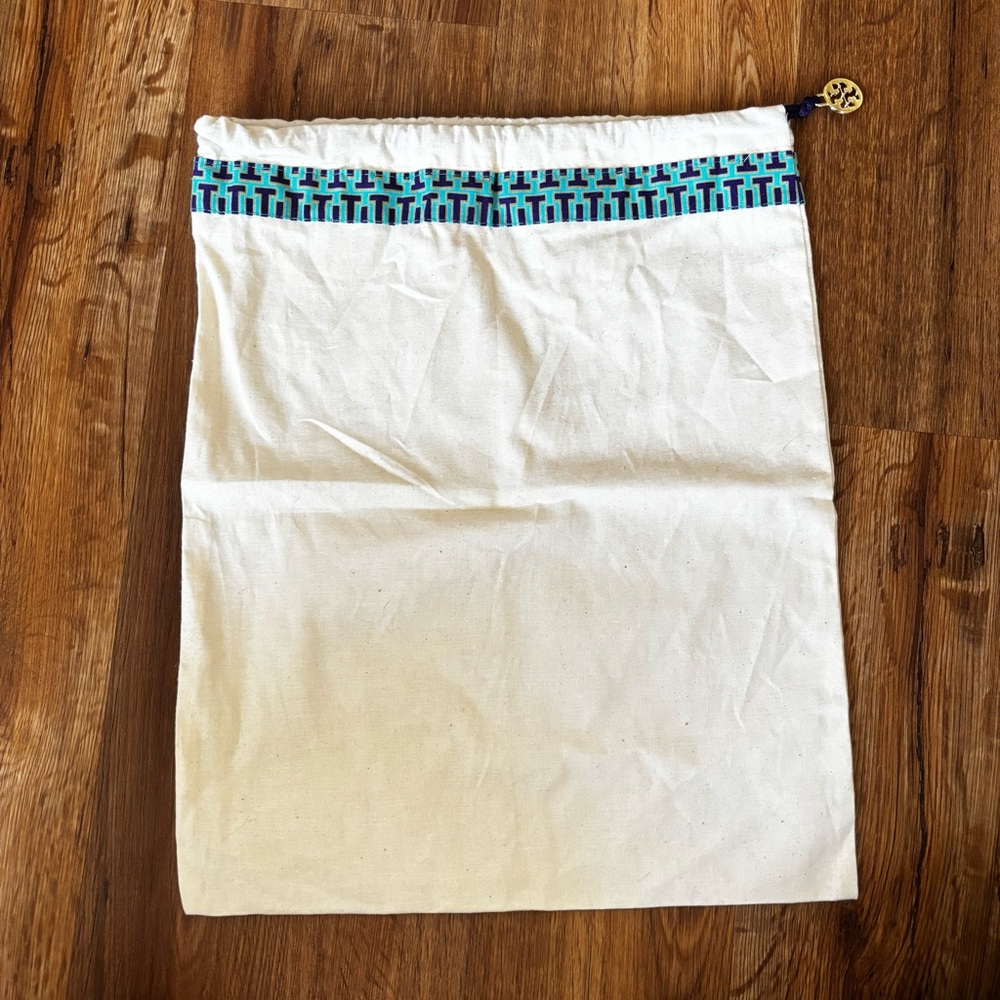 NEW Tory Burch Cream and Blue Storage Dust Bag
